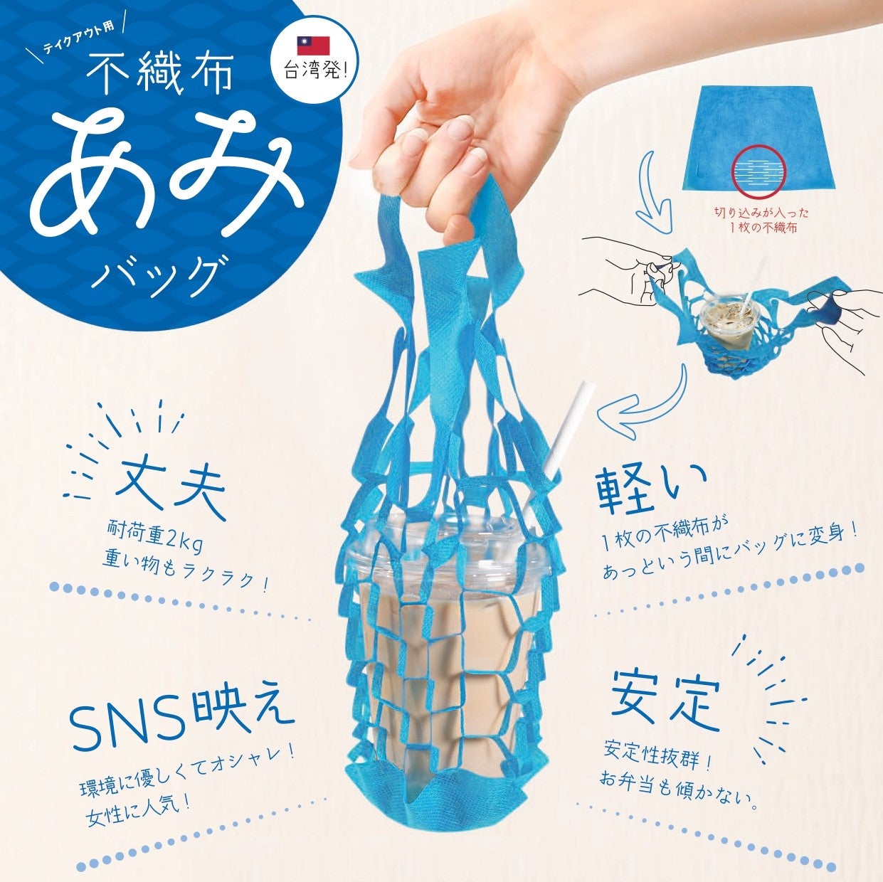 不織布テイクアウト袋 KPS-M-2 アミタイ M  2400枚 不織布テイクアウト袋 KPS-M-2 アミタイ M 2400枚 不織布テイクアウト